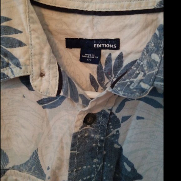 Basic Editions mens Button Front Shirt Small - Picture 3 of 4